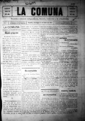 Portada de La Comuna