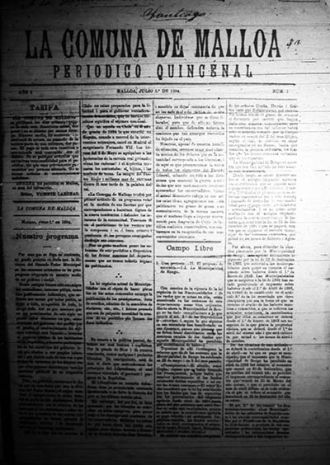 Portada de La Comuna de Malloa