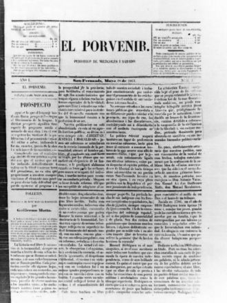 Portada de El Porvenir